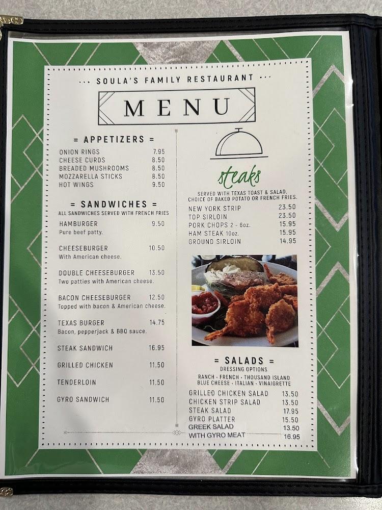 Soula's Family Restaurant Menu image 2